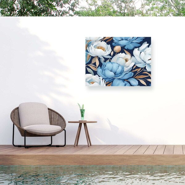 Trademark Fine Art Outdoor Canvas Art Tina Lavoie Windswept Peonies Wall Art for Patios, or Gardens ALI73854-OC2432WR - main