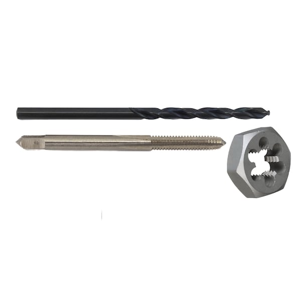 Drill America No 8-32 UNC HSS Plug Tap, Hex Die and No 29 HSS Drill Bit Kit HXPOU8-32 - main