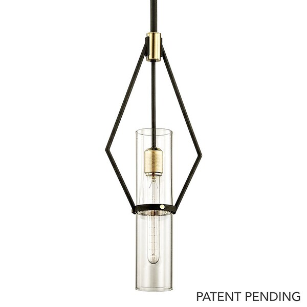 Troy Lighting Raef 1 Light Pendant 9.5 In. Textured Bronze Brushed Brass F6314-TBZ/BBA - main