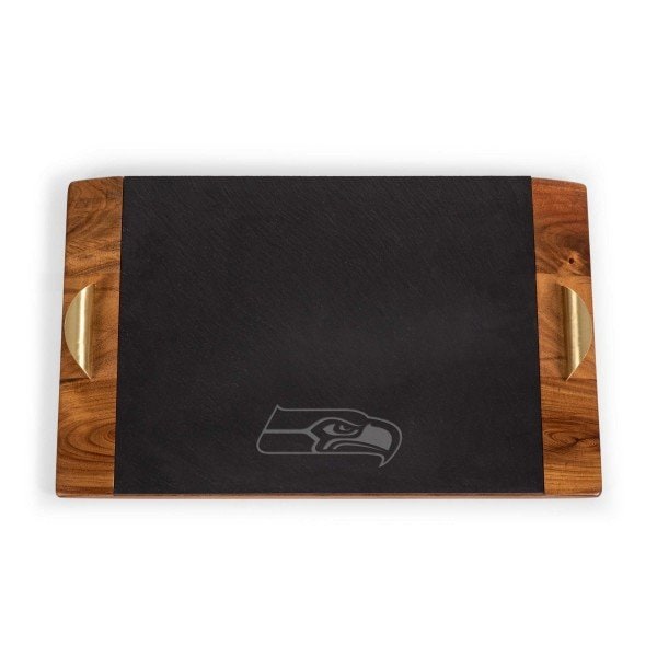 Picnic Time Family Of Brands NFL Seattle Seahawks - Covina Acacia and Slate Serving Tray 957-07-512-283-2 - main