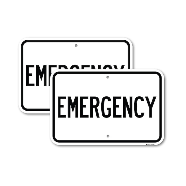 Signmission Emergency, 18'' X 24'' 2 Signs, Heavy Gauge Aluminum, 2PK A-1824-2PACK-24107 - main