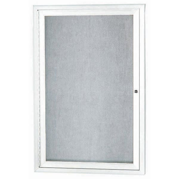 Aarco Outdoor Enclosed Bulletin Board w/ Al Frame, Standard Vinyl, Frame is Powder Coated White, 36''Hx24''W ODCC3624RW - main