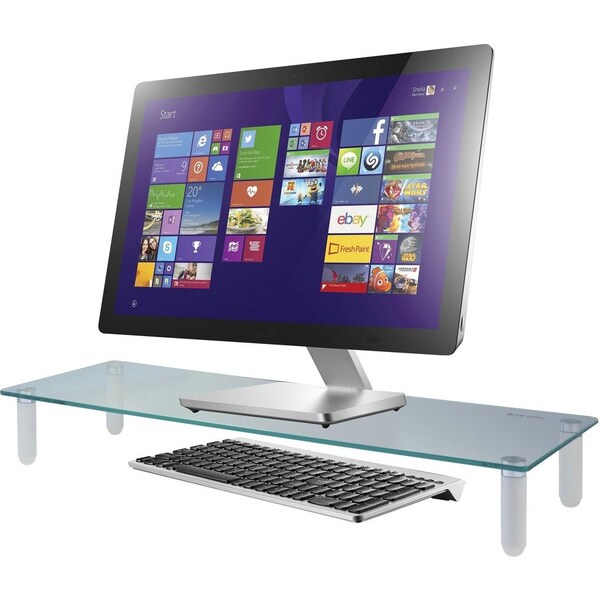 Kantek Glass Monitor Riser, White KTKMS370 - main