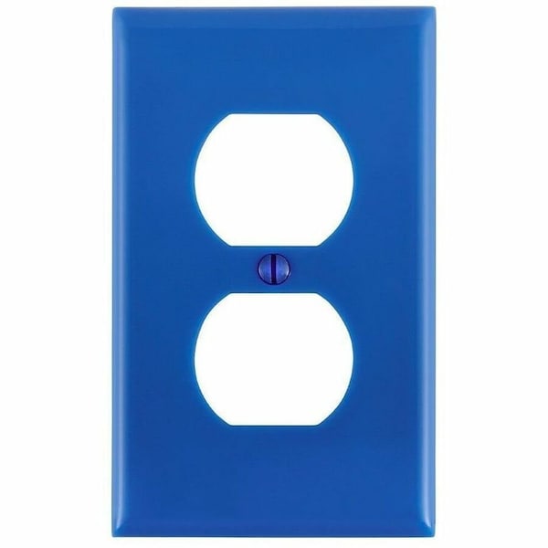 Leviton Receptacle Wallplate, Standard Size, Gang 1, Blue 80703-BU - main