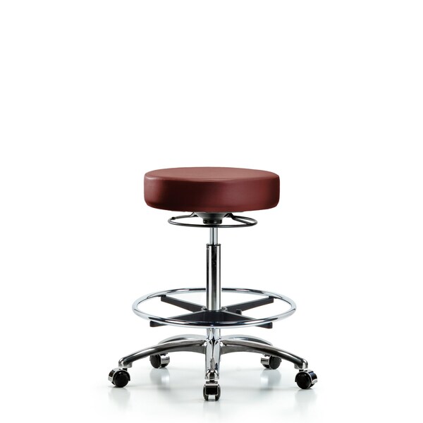 Blue Ridge Ergonomics Vinyl Stool, Chrome, High Bench, Foot Ring, Casters, Taupe BR-VHBSO-CR-CF-CC-8815 - main