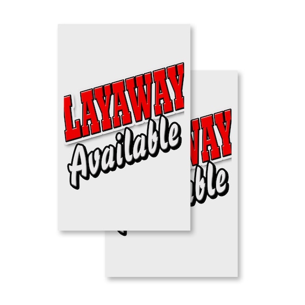 Signmission Layaway Available, Vinyl Decals Only 24 Inch x 36 Inch, Vinyl Decal, 2PK DSB-2436-2PACK-Layaway Available - main