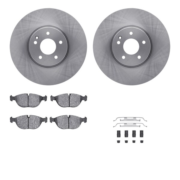Dynamic Friction Co DFC Rotors with EURO 5000 Ceramic Brake Pads includes Hardware 6612-63254 - main