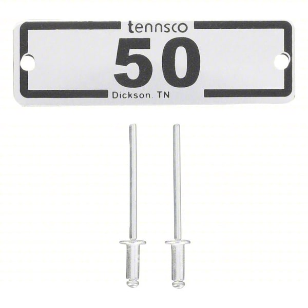 Tennsco Locker Number Plate, 2 3/8 in W, 3/4 in H, White paper w/ clear plastic cover LNP-A-50 - main