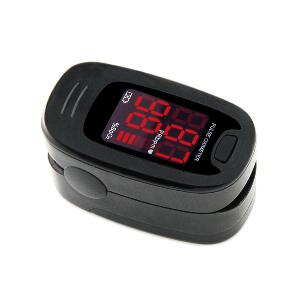 Sanoxy Finger Pulse Oximeter Heart Rate Blood Oxygen Saturation Monitor SpO2 PR Measure PPT-Health3-blk - main