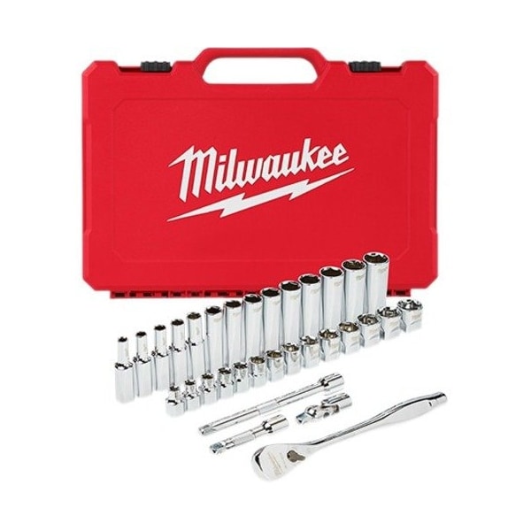Milwaukee Tool Skt Wrch St, Chrm, 6Pt, 6 - 19 mm 48-22-9508 - main