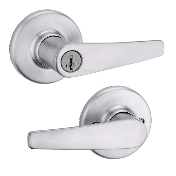 Kwikset Delta Lever Vestibule Lock with 6AL Latch and RCS Strike and SmartKey Satin Chrome Finish 462DL-26DS - main