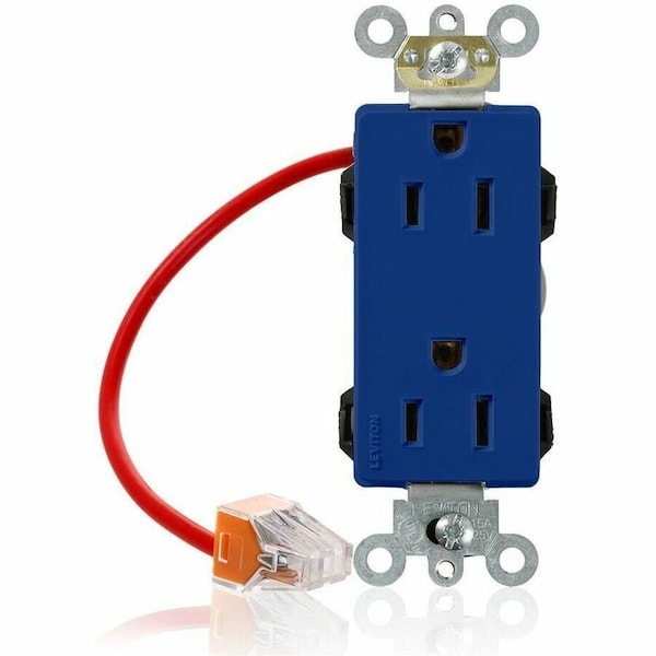 Leviton Straight Blade Receptacle, 5-15R, 15 A, 125V AC, Flush Mount, Self-Grounded M1626-SCB - main