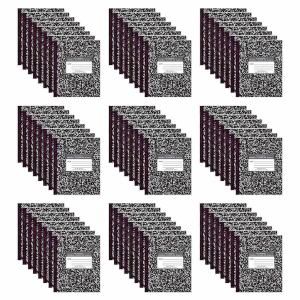 Roaring Spring Case of Black Marble Composition Notebooks, Wide Ruled, 48 sht/book, 8.5"x7", Flexible Covers, PK72 77333cs - main
