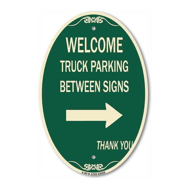 Signmission Reserved Parking Sign Welcome Truck Parking B, 12 In X 18 In Architectural, Heavy Gauge Aluminum A-OV-G-1218-23010 - main