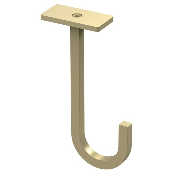 National Hardware Long Hook, 5 in H, Steel, Brushed Gold, Ceiling, Screw Mounting N275-533 - main