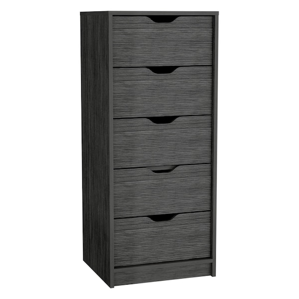 Homeroots 18" Gray Five Drawer Standard Chest 552268 - main