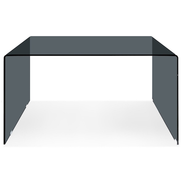 Homeroots 50" Gray Glass U Shape Computer Desk 554198 - main