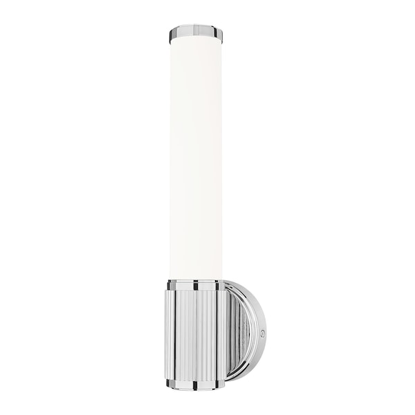 Z-Lite Solange 1 Light Wall Sconce, Chrome/Opal White, 4.75 In W 1021-1S-CH-LED - main