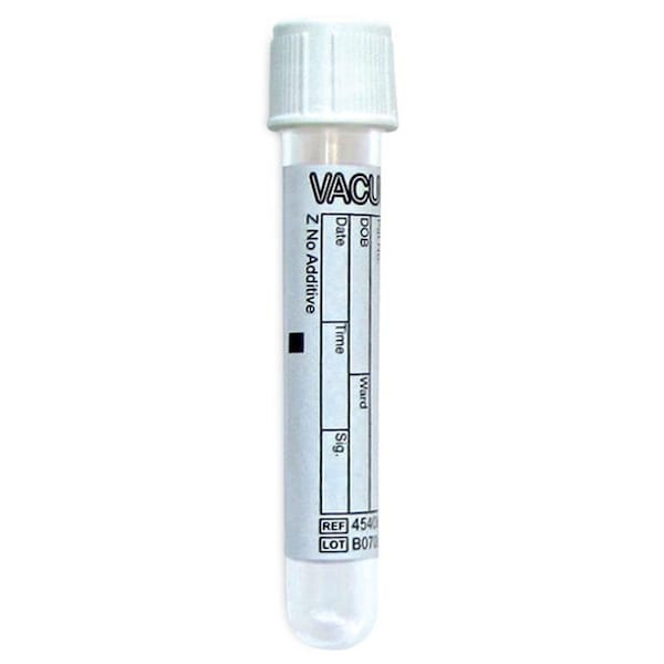 Medline Vacuette Serum Blood Collection Tube, No Additive, White, 3mL, 13x75, 1200PK GRI454241 - main