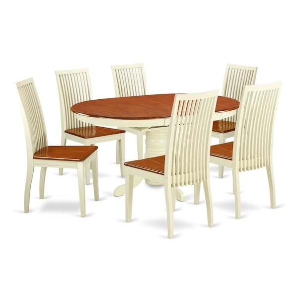 East West Furniture 5 Piece Dining Set, Linen White, 5PK AVIP5-LWH-W - main