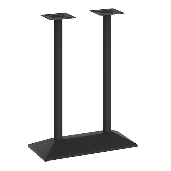 Flash Furniture Palis 27in. W x 15in. D Dining Height Double Column Table Base for 30in. x 48in. Table Tops, Black XU-DG-TB002-OUT-BLK-GG - main