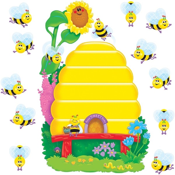 Trend Enterprises Busy Bees Job Chart Plus Bulletin Board Set T8077 - main