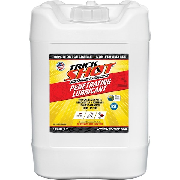 Trick Shot Sustainable Products Penetrating Lubricant, 5 gal, H1- Food Grade, Yellow TSPL5GAL - main