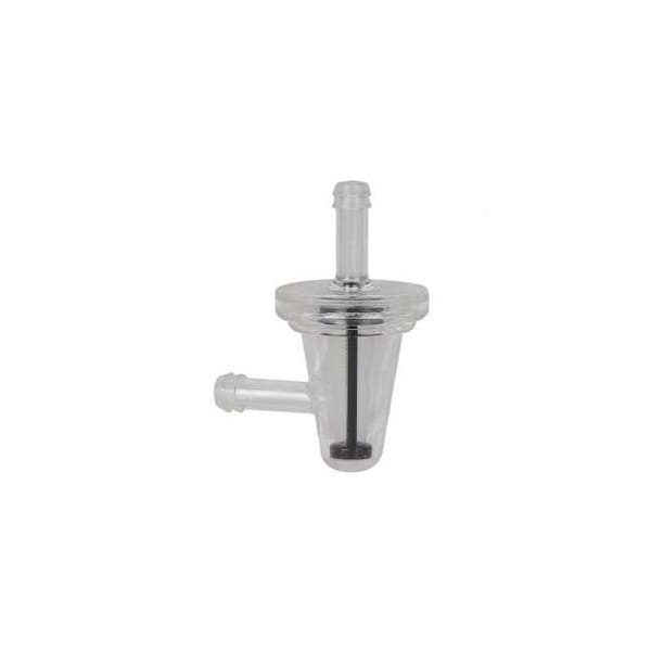 Helix Racing Products Fuel Filter, 1/4In 6mm 90 Deg, Conical, Lg Diam, Clear W/ Nylon Mesh Screen 118-9046 - main
