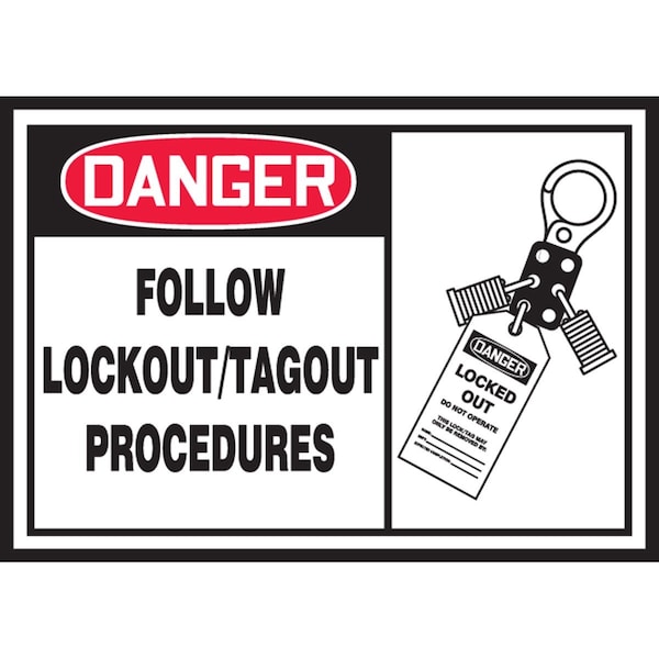 Accuform OSHA DANGER LOCKOUTTAGOUT LABEL LLKT003XVE - main