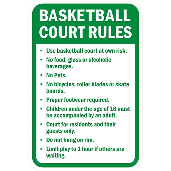 Lyle Basketball Court Rules Use Basketball Court, 12x18, Engineer Grade, White G-3398-EG_12x18 - main