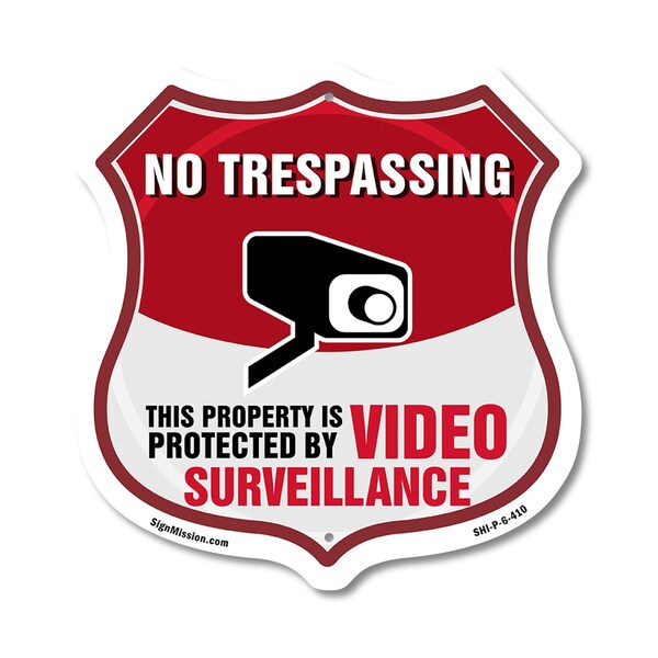 Signmission No Trespassing Shield Sign This Property, 6 Inch X 6 Inch, Plastic Sign SHI-P-6-410 - main