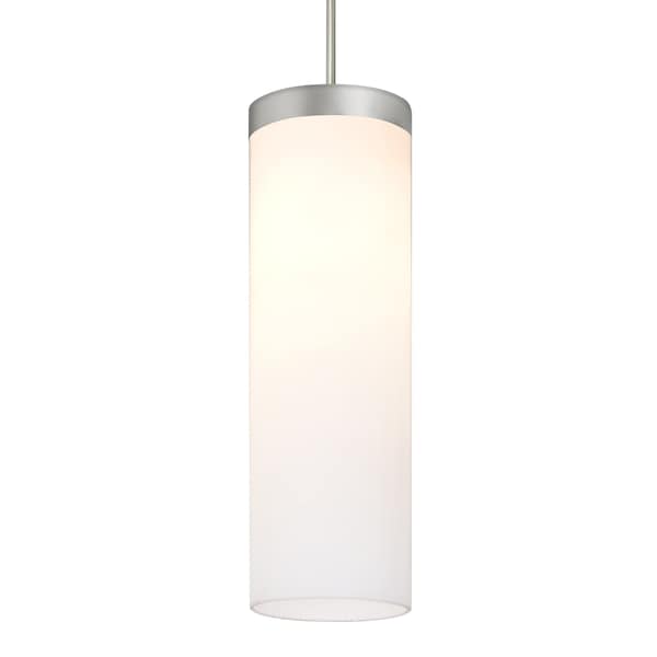 Besa Lighting Friz Cord Pendant, Opal Glossy, Satin Nickel Finish, 1x75W Incandescent 1JT-FRIZOG-SN - main