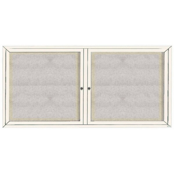 Aarco Outdoor Illuminated Enclosed Bulletin Board w/ Al Frame, Powder Coated White, 36''Hx72''W ODCC3672RIW - main