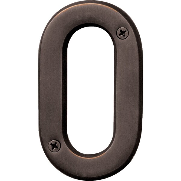 Hy-Ko Prestige Series 4'' Oil Rubbed Bronze House Number Zero BR-42OWB/0 - main