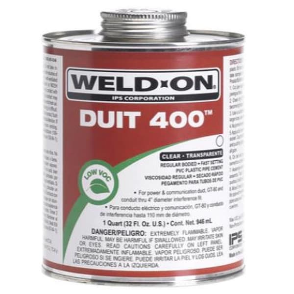Weld-On Duit 400 Clear Cement For PVC 32 fl. oz. 11741 - main