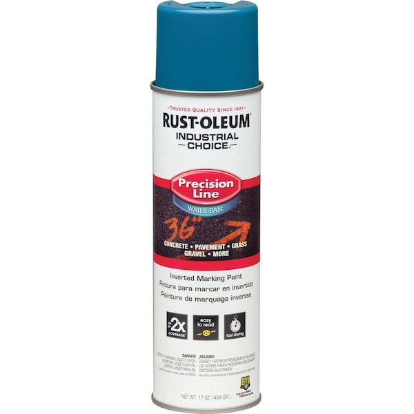 Rust-Oleum Precision Line Marking Paint, 20 oz, Caution Blue, Water -Based 203031 - main