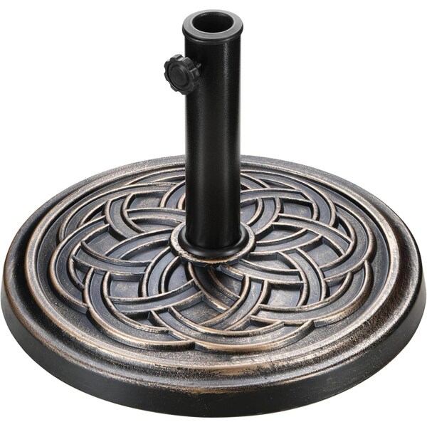 Simple Deluxe 17.72' 24.2 lbs Market Heavy Duty Umbrella Round Stand Base for Patio, Outdoor, Deck, Lawn, Garden, LGBRLABASERESINROUND22 - main