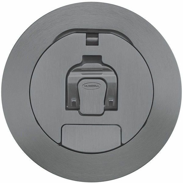 Hubbell Wiring Device-Kellems Electrical Box Cover, Round, Cast Aluminum S1R4CVRGRY - main