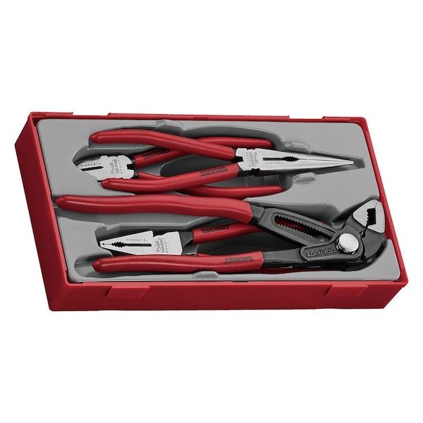 Teng Tools 4 Piece Plier Tool Tray Side Cutters, Linesman, Long Nose, Quick Set Slip Joint - TT440 TT440Q - main
