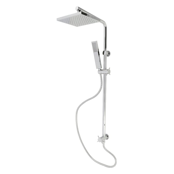 Kingston Brass Wall Mount Rain Drop Shower System with Hand Shower, Polished Chrome KSG2621D - main