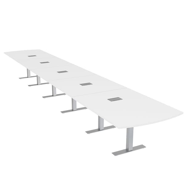 Skutchi Designs 22ft Arc Rectangle Conference Table With Power | Harmony Series | 22 Person Meeting Room Table HAR-AREC-48X264-T-W960-ESIL - main