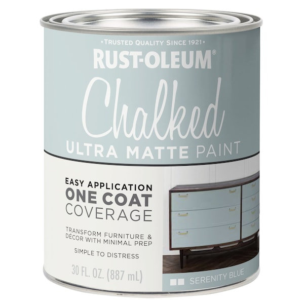 Rust-Oleum Chalked Ultra Matte Paint, Serenity Blue, 1 Qt 285139 - main