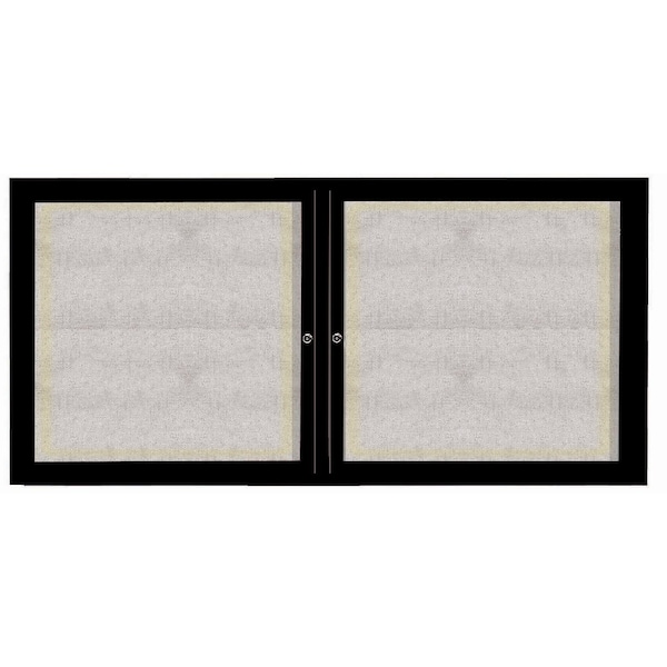Aarco Outdoor Illuminated Enclosed Bulletin Board w/ Al Frame, Powder Coated Black, 36''Hx72''W ODCC3672RIBK - main