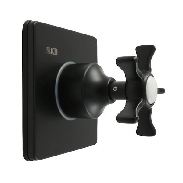 Kingston Brass Single-Handle Three-Way Diverter Valve with Square Trim Kit, Matte Black KS3040NX - main