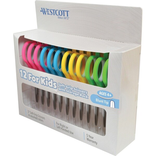 Westcott Scissors, 5" Soft Handle - 12ea14726 Bulk Pack Display 15971 - main