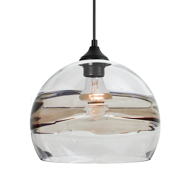 Besa Lighting Besa Spirit 10 Outdoor Pendant, Clear/Smoke, Black Finish, 1x 8W LED Filament OP-SPIR10SC-EDIL-BK - main