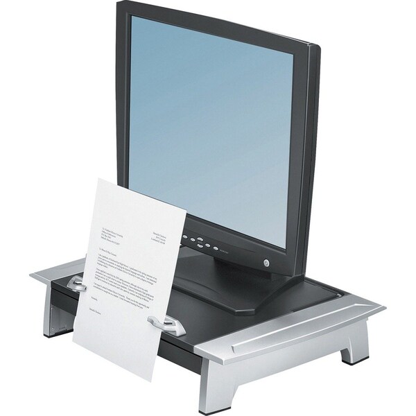 Fellowes Office Suites Standard Monitor Riser Plus, Black/Silver 8036601 - main