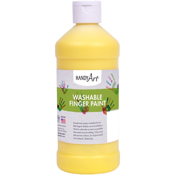 Handy Art Washable Finger Paint, Yellow, 16 oz., PK6 241-010 - main