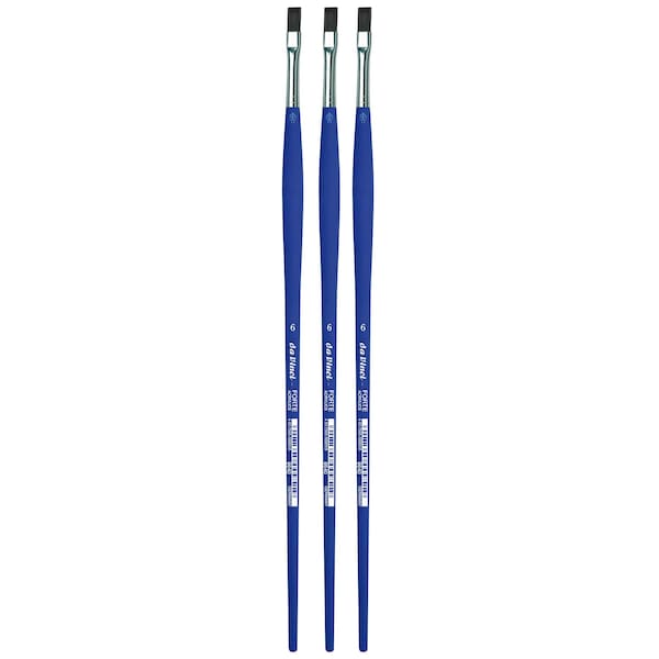 Da Vinci FORTE-Acrylics Student Brush, Synthetic, Acrylic & Oil, Flat, Series 8640, Size 6, 3PK VA-8640_6 - main