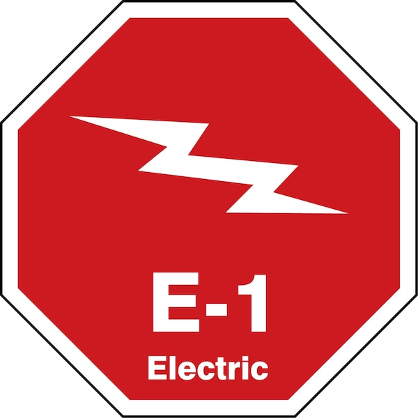 Accuform Energy Source ID Tag, E-1 Electric, 2.5" X 2.5", Adhesive Dura-Poly, 5/PK TDK301XVM - main